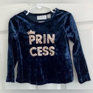 Crushed Velvet Long Sleeves Princess Shirt